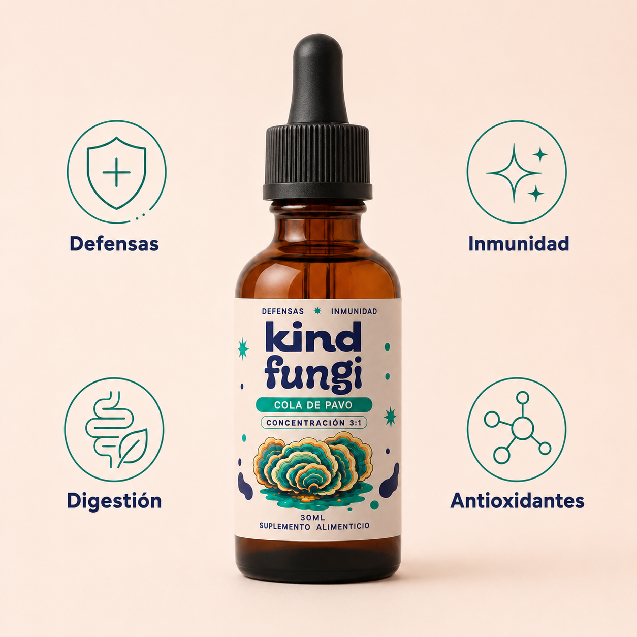 Kind Fungi — Aceite de Cola de Pavo