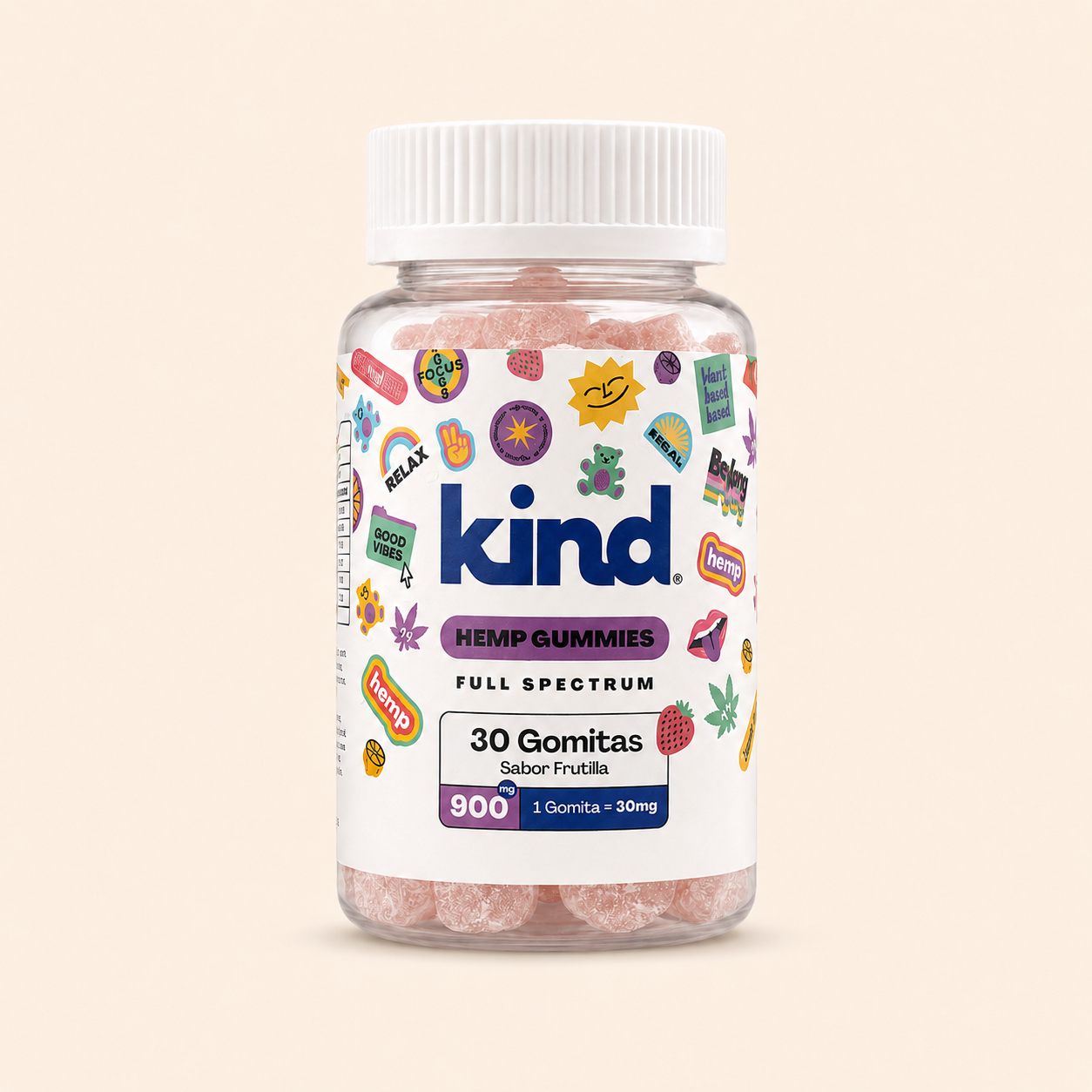 Kind Hemp Gummies Frutilla 🍓 — 900mg Full Spectrum
