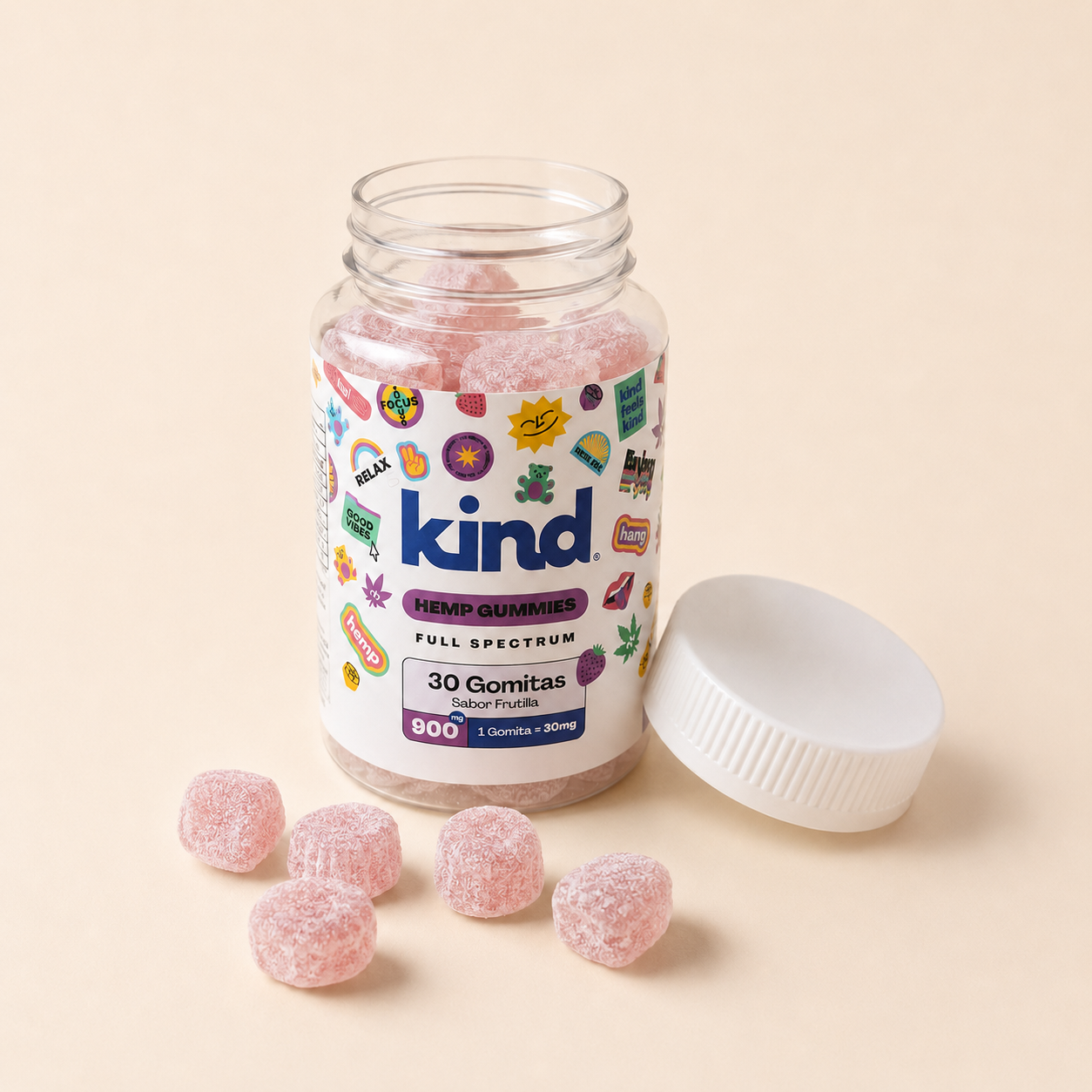 Kind Hemp Gummies Frutilla 🍓 — 900mg Full Spectrum